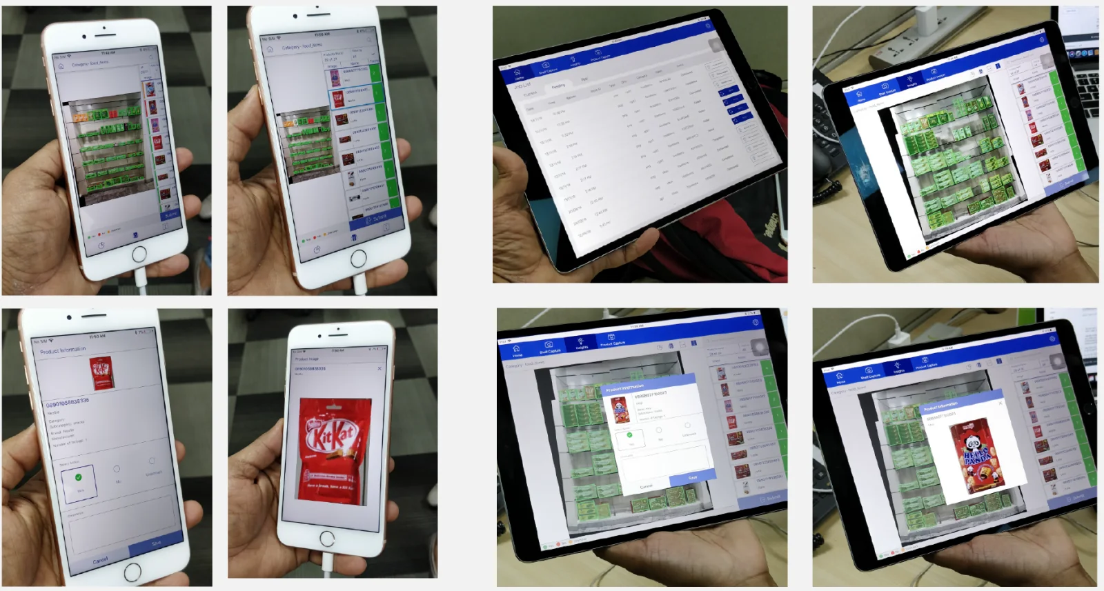 Photos of the prototype running on iPhones and iPads